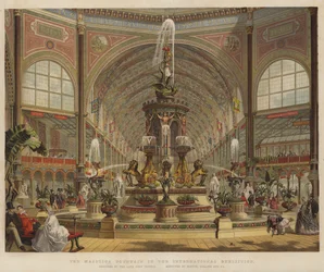 Der Majolika-Brunnen in der Internationalen Ausstellung
