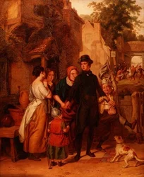 Der Abschied - ein Rekrut verabschiedet sich von seiner Familie