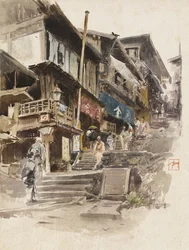 Eine Straße in Ikao, Japan II, 1890