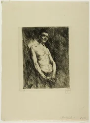 Halbnackte Figur eines Mannes