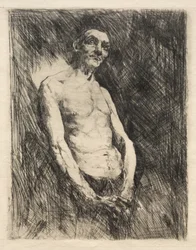 Halbnackte Figur eines Mannes