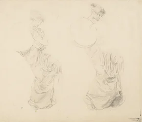Studie von zwei weiblichen Figuren für das Wandgemälde 