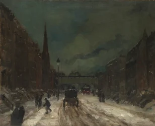 Straßenszene mit Schnee (57th Street, NYC)