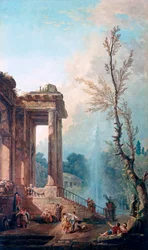 Das Portikus eines Landhauses