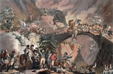 Armee von Alexander Suworow überquert die Alpen im Jahr 1799