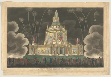 Ansicht des Tempels der Eintracht im Green Park, zur Feier des G..., 9. September 1814