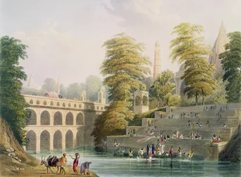 Ansicht der Brücke in der Nähe von Baroda in Guzerat, aus Band II von 