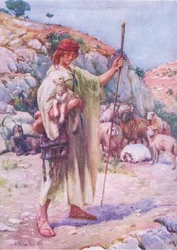 David der Hirte, aus dem Bibelbilderbuch, veröffentlicht von Thomas Nelson, ca. 1950