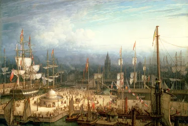Viermast-Klipper im Hafen von Liverpool, ca. 1810