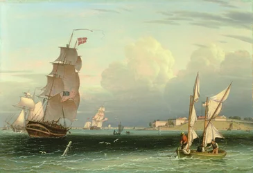 Schiff geht hinaus, Fort Independence, Boston Harbour, 1832