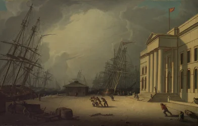 Das Zollhaus in Greenock, Schottland, 1828