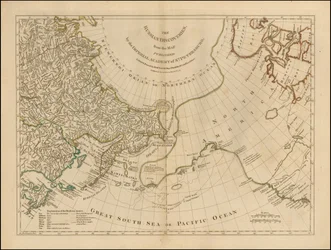 Karte von 1775 - Die russischen Entdeckungen, von der Karte veröffentlicht von der Kaiserlichen Akademie von St. Petersburg