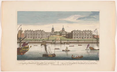 Ansicht des Greenwich Hospital an der Themse in Greenwich