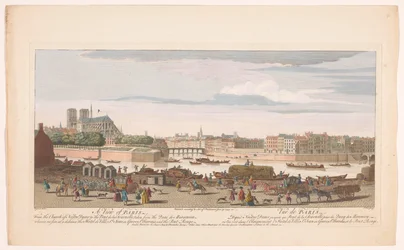 Blick auf die Stadt Paris vom Quai de Miramion
