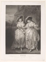 Frau Ford und Frau Page mit dem Liebesbrief von John Falstaff (Shakespeare, Lustige Weiber von Windsor, Drucke nach Gemälden aus Boydells Shakespeare Gallery)