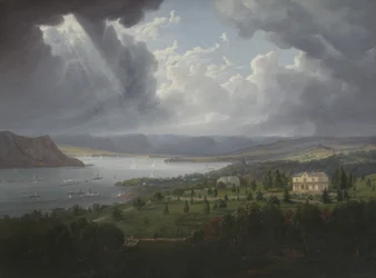 Blick auf den Hudson River von Tarrytown Heights