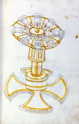 Kunst des Krieges: Studie über militärische Maschinen. Drehkanone, Illustration aus 