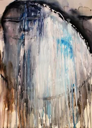 Abstrakter blau-grauer Fluss