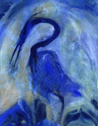 Abstrakter Blauer Reiher