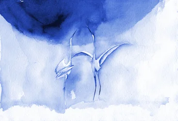 Anmutige blaue Vögel