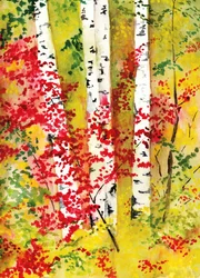 Lebendige Herbstbirken