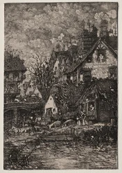 Eingang zu einem Dorf, 1861