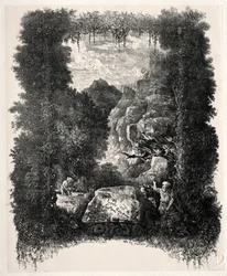 Erstes Frontispiz für Fabeln und Märchen von Thierry-Faletans, 1868