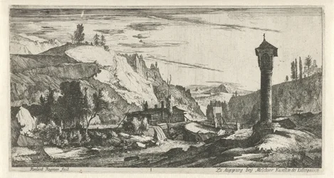 Berglandschaft mit Säule