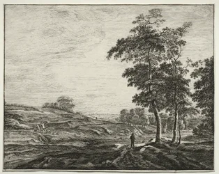 Sechs Ansichten im Wald von Den Haag: Bauer von hinten gesehen