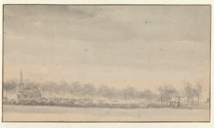 Das Dorf Nederhorst und das Schloss von Süden gesehen