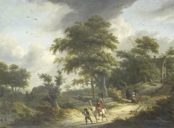 Landschaft mit Falkner