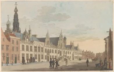 Ansicht der Breestraat in Leiden, ca. 1825