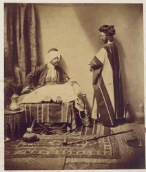 Ein Gespräch beim Rauchen, 1858