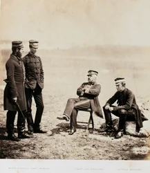Generalmajor Henry William Barnard und sein Stab, aus einem Album mit 52 Fotografien zum Krimkrieg, 1855