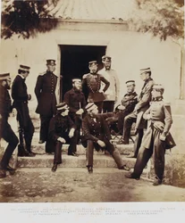Das Personal im Hauptquartier, aus einem Album mit 52 Fotografien im Zusammenhang mit dem Krimkrieg, 1855