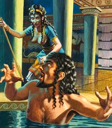 Der Mord an König Agamemnon durch seine treulose Frau Klytaimnestra