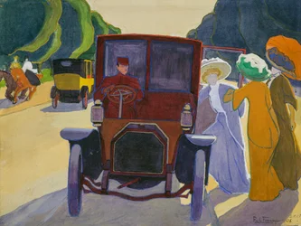 Allee der Akazien im Bois de Boulogne, Auto mit Fahrer