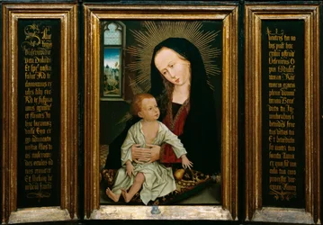 Salve Regina, Darstellung der Jungfrau und des Kindes mit einer Birne