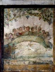 Kunst des antiken Rom: Amoretten und geflügelte Genien. Fresko aus dem 1. Jahrhundert n. Chr.