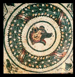 Bärenkopf, römisches Mosaik, frühes 4. Jahrhundert