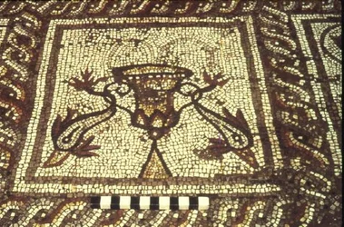 Delfinmosaik, Insula XXVIII, Gebäude 3, 2. Jahrhundert v. Chr.