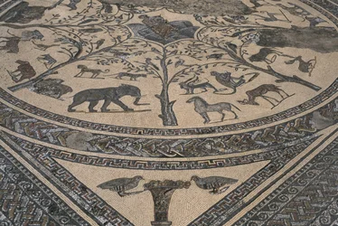 Haus des Orpheus, Orpheus umgeben von wilden Tieren (Detail)