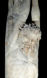 Martern des Marsyas, aufgehängt an einem Kiefernstamm (Detail)