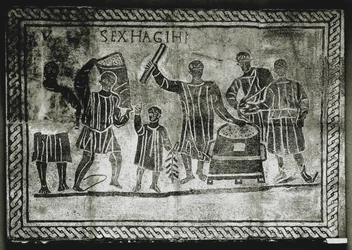 RÖMISCHE KUNST: Das Korn messen. Die Getreideverteilung, die Gaius Gracchus..., 2. Jahrhundert n. Chr.