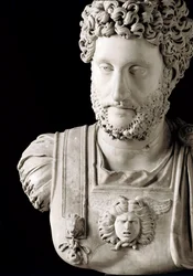 Der römische Kaiser Commodus (161-192) Büste aus Marmor - Musei Capitolini Rom - Büste von Kaiser Commodus (161-192) - Marmorskulptur - Musei Capitolini, Rom, Italien