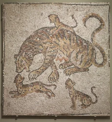 Tigerin und Junge, ca. 300 n. Chr.