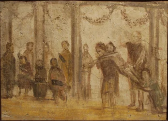 Die Bestrafung eines Schülers. Fresko aus dem Haus von Julia Felix