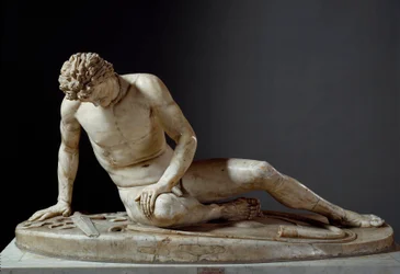 Sterbender Gallier - Der sterbende Gallier - Römische Kunst: „Der sterbende Gallier oder sterbende Galater“ Ein keltischer Krieger in Agonie. Römische Skulptur nach einem griechischen Original. Rom, Musei Capitolini