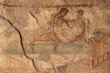 Erotisches Fresko aus dem Lupanar in Pompeji (UNESCO-Welterbeliste)