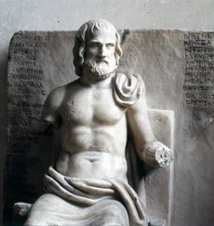 Euripides, griechischer Tragödiendichter. (Römischer imperialer Marmor) Louvre Museum, Paris